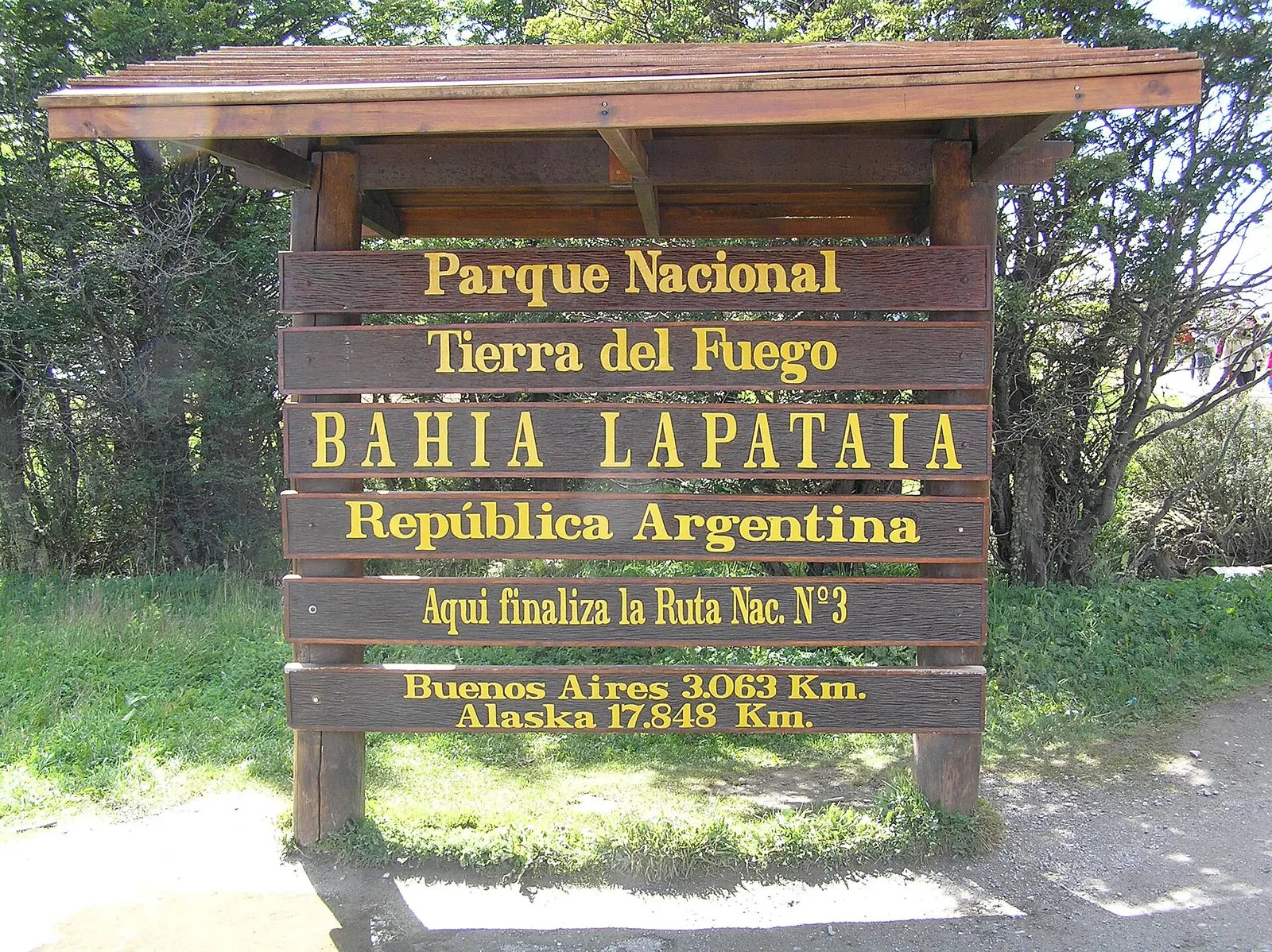 Cartel del Parque Nacional Tierra del Fuego